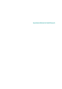 Quantitative Methods for Health Research A Practical Interactive Guide to Epidemiology and Statist